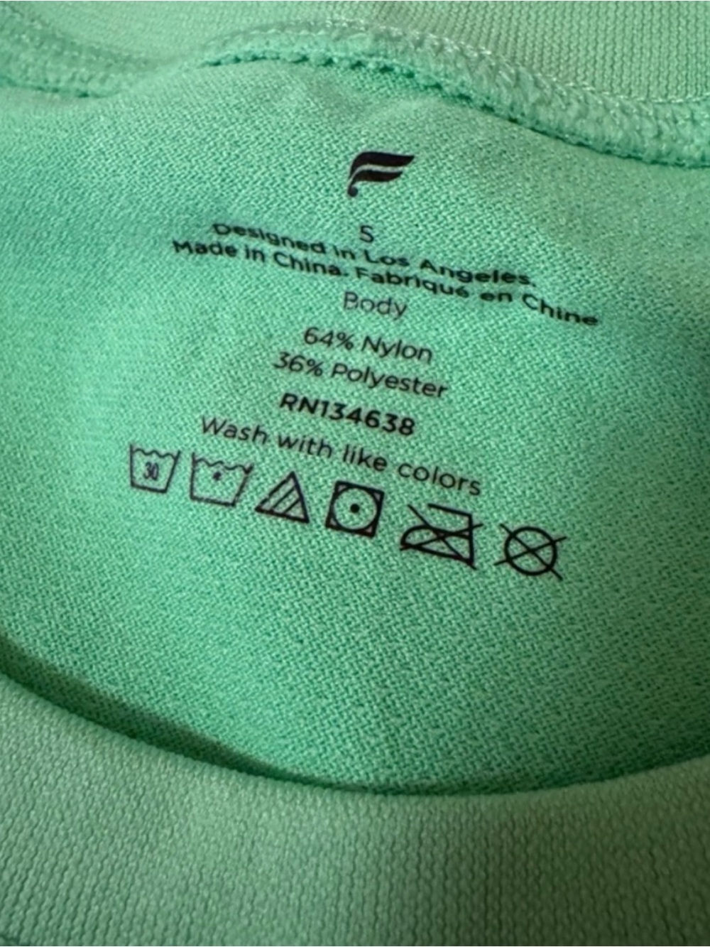 Fabletics Men's Performance Raglan Tee Size Small Mantis Green - Picture 4 of 5